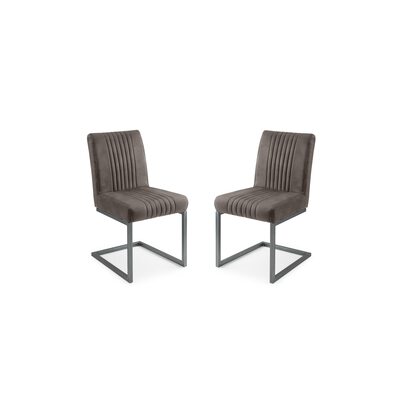 Set Of 2 Brooklyn Dining Chairs - Charcoal Grey