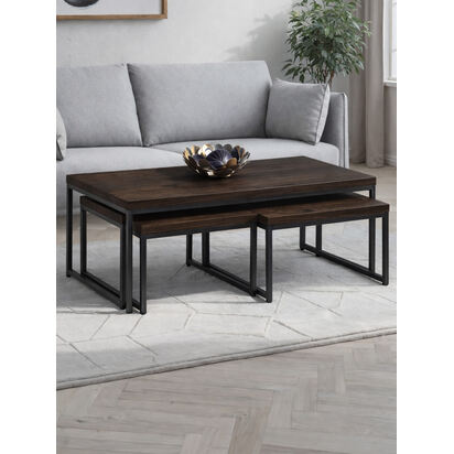 Brooklyn Nesting Coffee Tables - Dark Oak