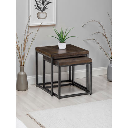 Brooklyn Nesting Lamp Tables - Dark Oak