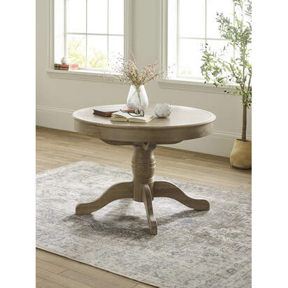 Camille Limed Oak 110-145cm Round to Oval Extending Dining Table