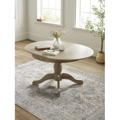 Camille Limed Oak 110-145cm Round to Oval Extending Dining Table