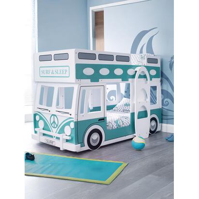 Campervan 90cm Single Green/White Bunk Bed