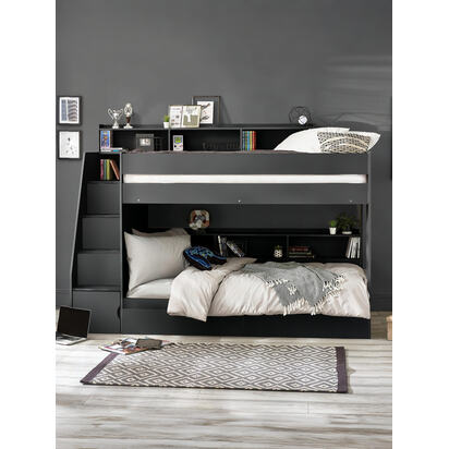 Camelot Staircase 90cm Single Anthracite Bunk Bed