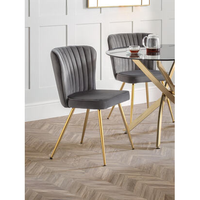 Set Of 2 Cannes Dining Chairs - Grey