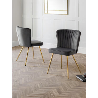 Set Of 2 Cannes Dining Chairs - Grey