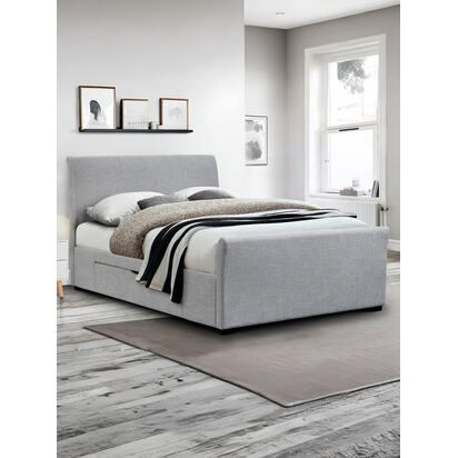 Capri 150cm King Light Grey Storage Bed