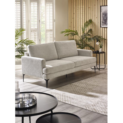 Carrera Oyster Cream Chenille 3 Seater Sofa
