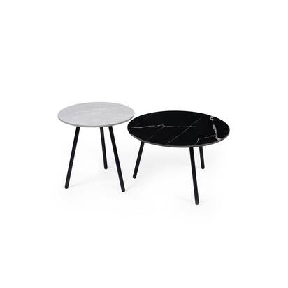 Casper Set of Side Tables Grey and Black