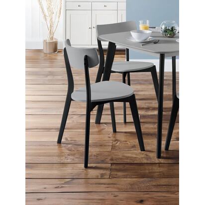 Set of 2 Casa Grey and Black Dining Chairs