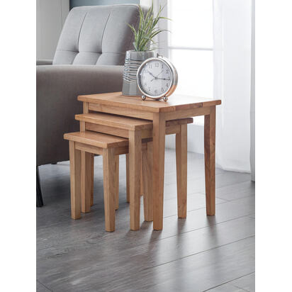 Cleo Nest Of Tables - Natural Oak Finish
