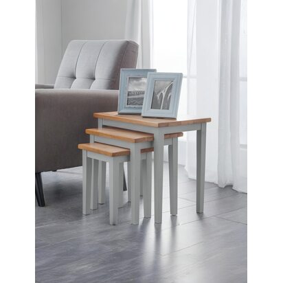Cleo Nest Of Tables 2 Tone Grey & Oak