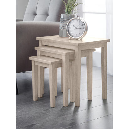 Cleo White Wash Nest of Tables