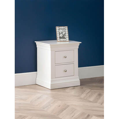 Clermont 2 Drawer Bedside - Surf White