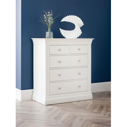 Clermont 3+2 Drawer Chest - Surf White