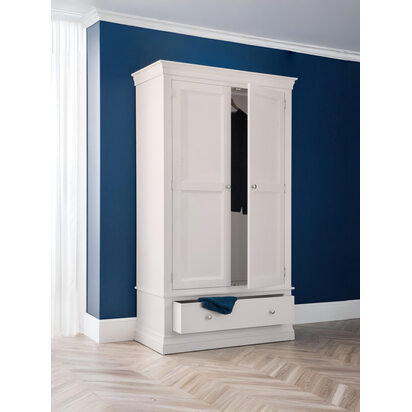 Clermont 2 Door 1 Drawer Wardrobe - Light Grey