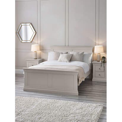 Clermont 135cm Double Light Grey Bed