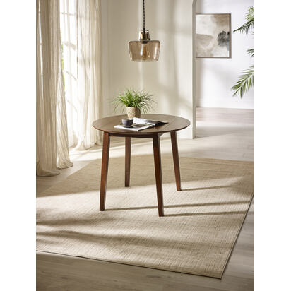 Coast Walnut 55-90cm Drop Leaf Extending Round Dining Table