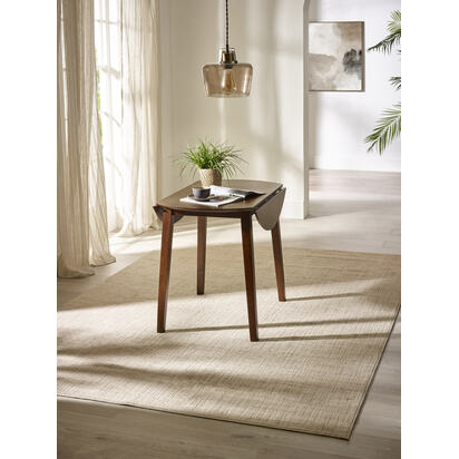 Coast Walnut 55-90cm Drop Leaf Extending Round Dining Table