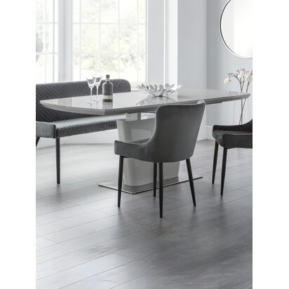 Como High Gloss Extending Table - Grey