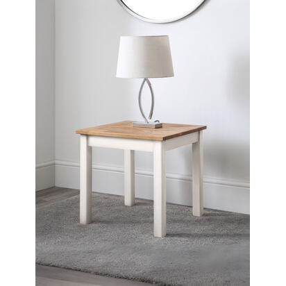 Coxmoor Lamp Table - Ivory & Oak