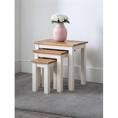 Coxmoor Nest Of 3 Tables - Ivory & Oak