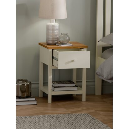Coxmoor 1 Drawer - Ivory and Oak
