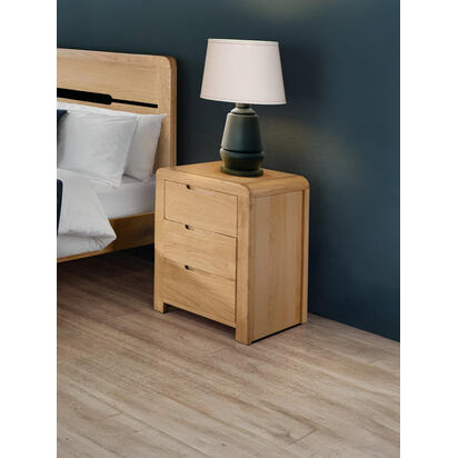 Curve 3 Drawer Bedside