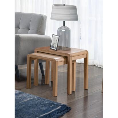 Curve Oak Nest Of 2 Tables