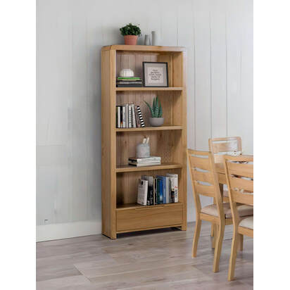 Curve Oak Tall Bookcase