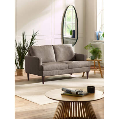 Daisy Coyote Grey Chenille Upholstered Compact 2 Seater Sofa