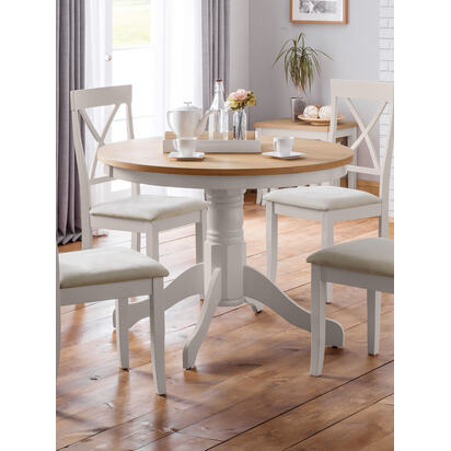 Davenport Oak/Elephant Grey Round Pedestal Table
