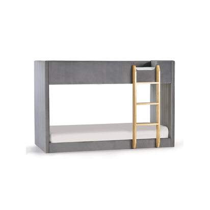 Daytona 90cm Single Grey Velvet Bunk Bed