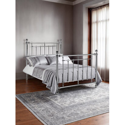 Empress 150cm King Chrome Effect Metal Bed