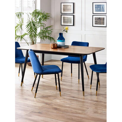Findlay Rectangular Dining Table - Walnut & Black