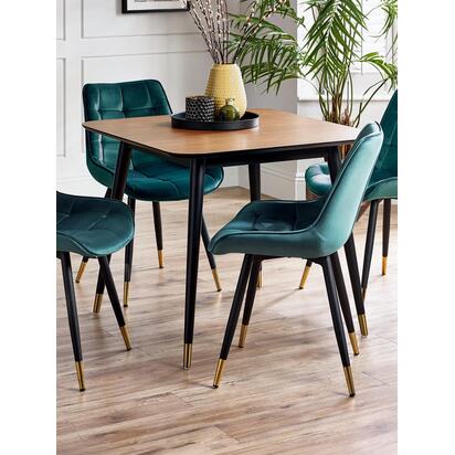 Findlay Square Dining Table - Walnut & Black