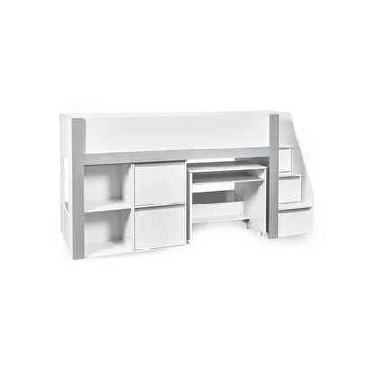 Gaia 90cm Single Midsleeper - White and Silver