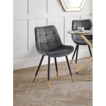 Set Of 2 Hadid Dining Chairs - Grey