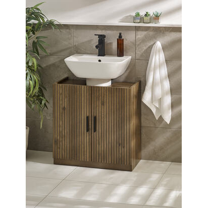 Hampshire Walnut Effect Under Sink Bathroom Storage Unit