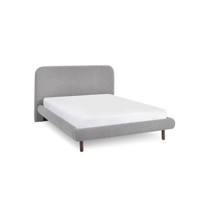 Hannah 150cm King Grey Boucle Bed