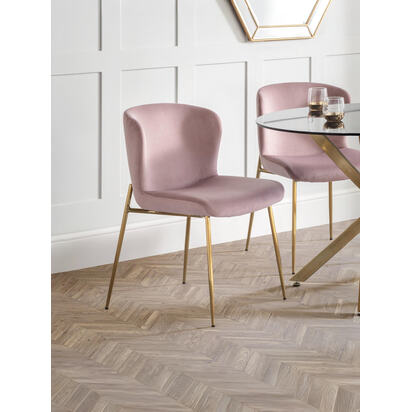 Set Of 2 Harper Dining Chairs - Dusky Pink