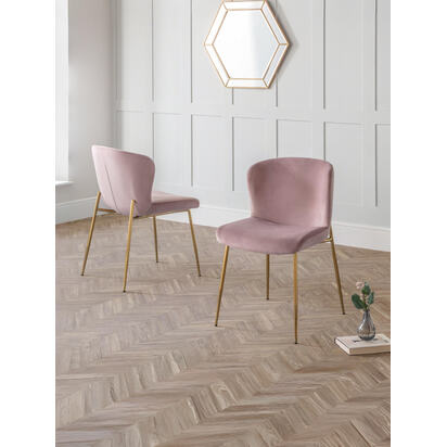 Set Of 2 Harper Dining Chairs - Dusky Pink