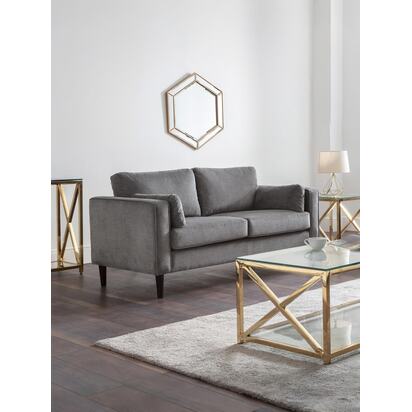 Hayward 2 Seater - Grey Chenille Fabric