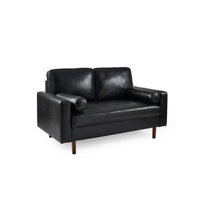 Henley Black Faux Leather 2 Seater Sofa