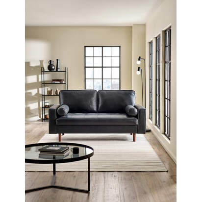 Henley Black Faux Leather 3 Seater Sofa