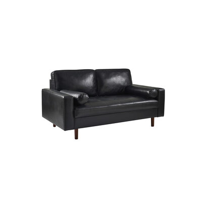 Henley Black Faux Leather 3 Seater Sofa