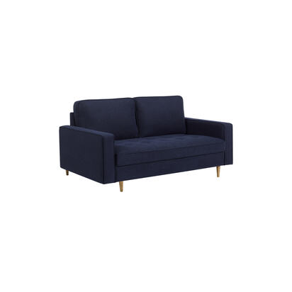 Henrietta Deep Blue Linen Upholstered 3 Seater Sofa