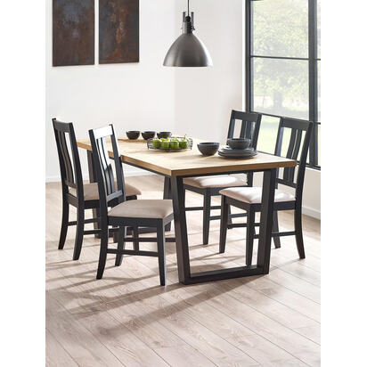 Hilton Oak Veneer Herringbone Dining Table