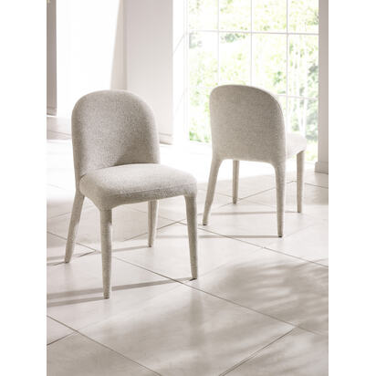Set of 2 Holly Beige Chenille Upholstered Dining Chairs