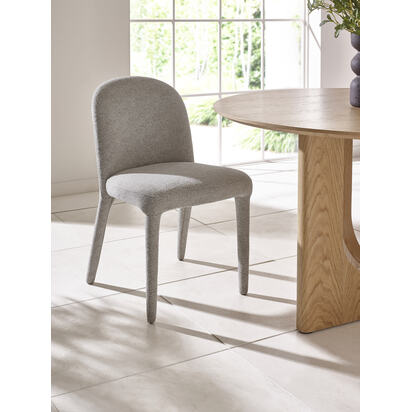 Set of 2 Holly Grey Chenille Upholstered Dining Chairs