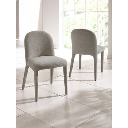 Set of 2 Holly Grey Chenille Upholstered Dining Chairs
